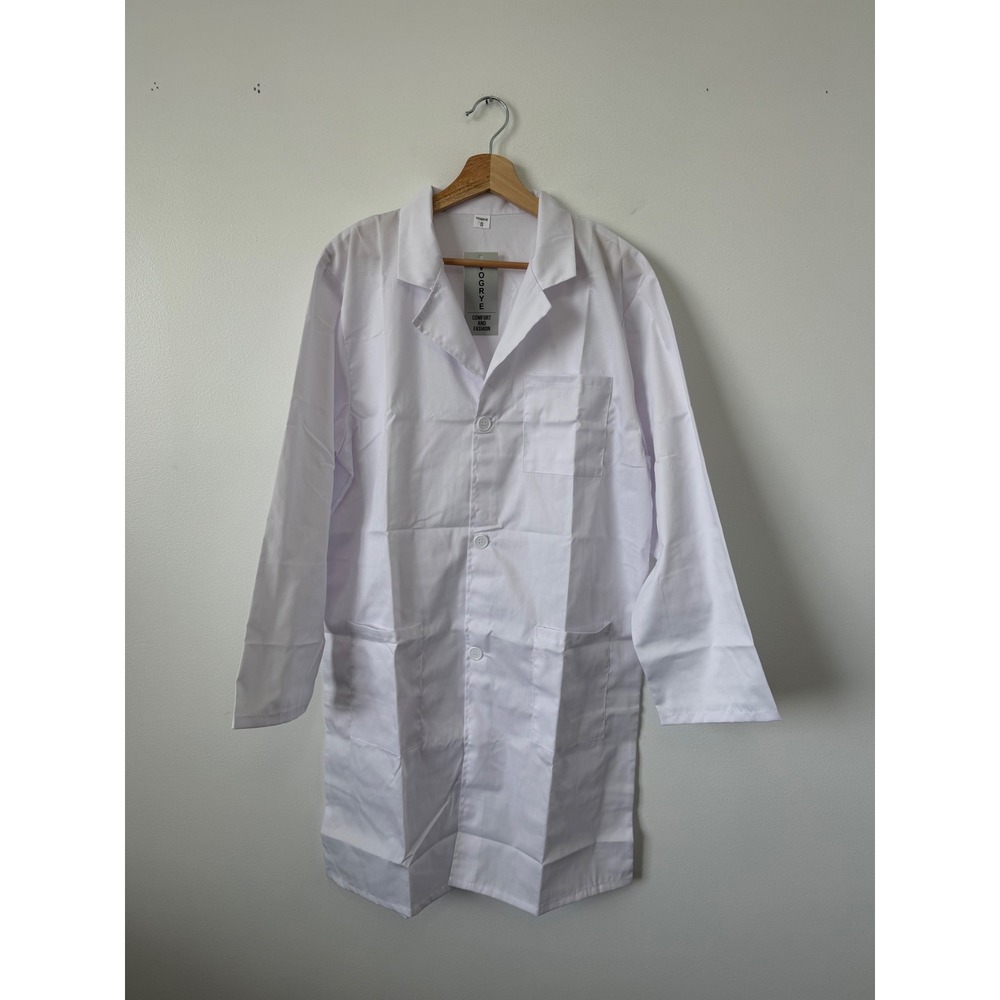 VOGRYE Unisex Professional Lab Coat – White – Long Sleeve – Size Small – NWT - Picture 2 of 4